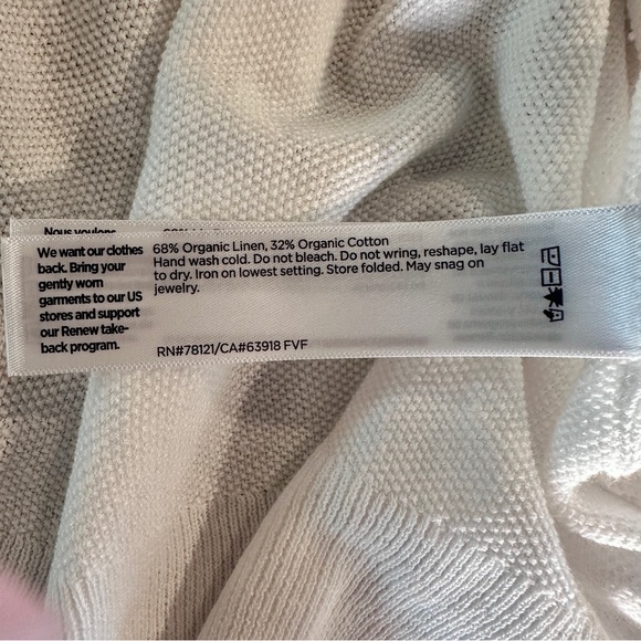 NWT EILEEN FISHER Organic Linen Cotton Long Cardigan White (M) - Picture 10 of 11